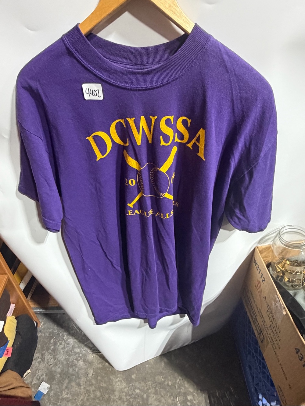 #4402-Jerzees Purple Short Sleeve Tee with Yellow DCWSSA Graphic